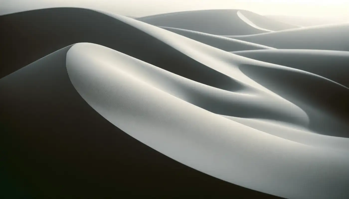 Soft sculptural dunes shaped by forces that also leave them free to hold form