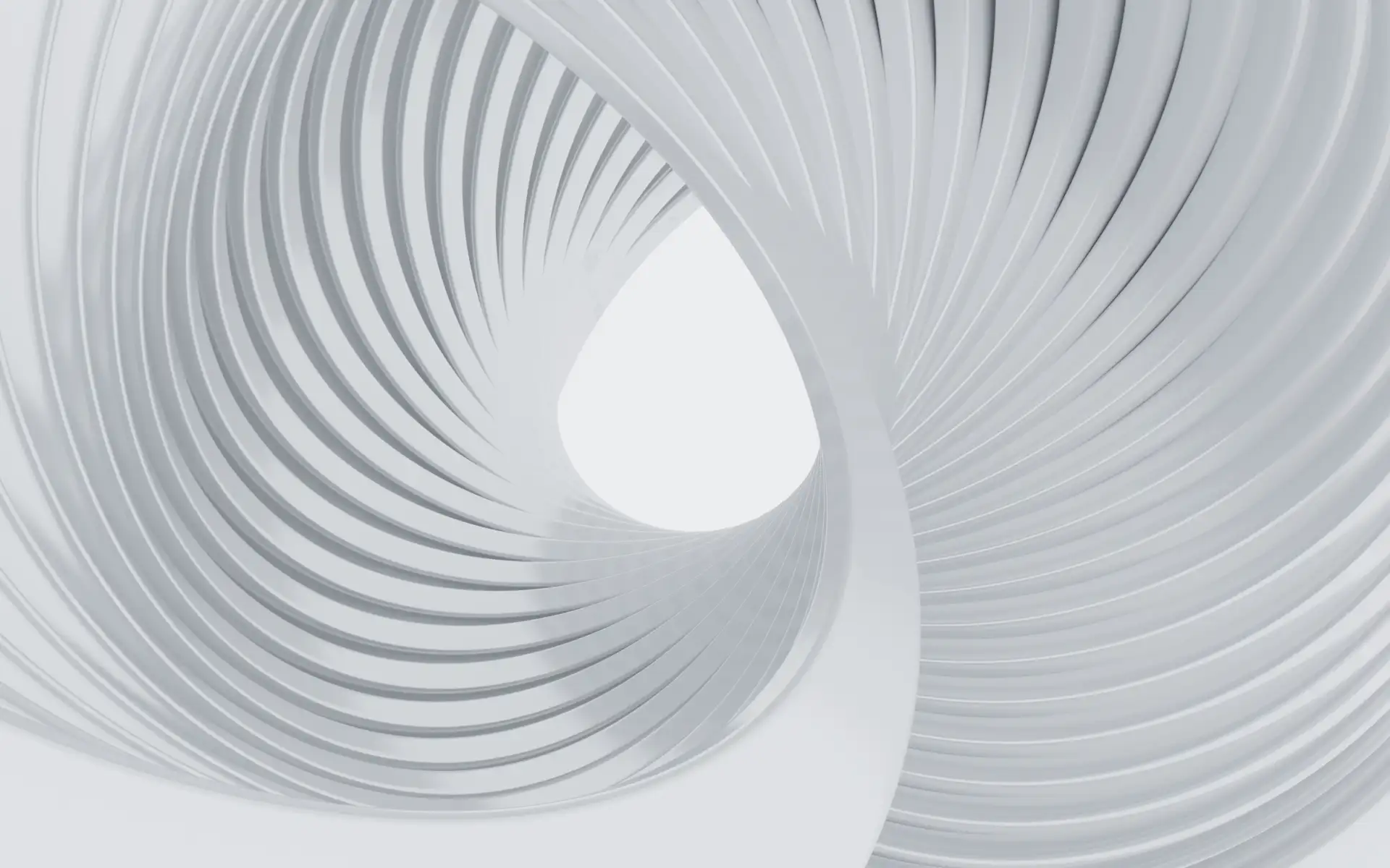 A pale vortex of ribbons resolving into a single stable, bright form