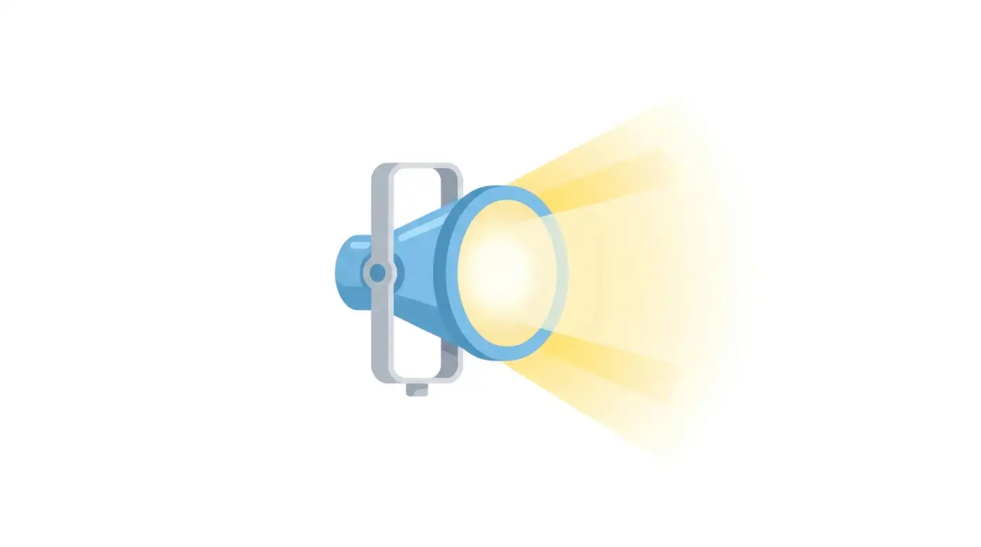 Industrial spotlight fixture against a plain white wall